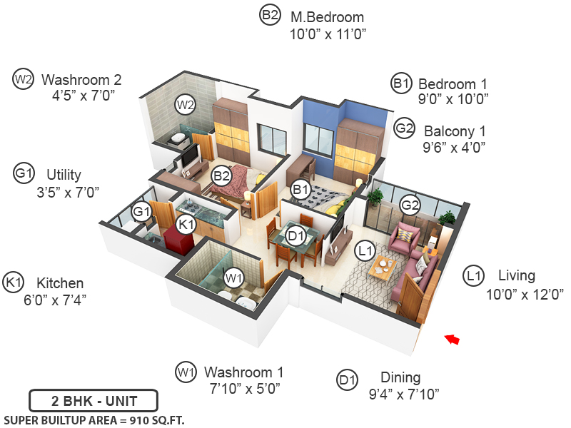 3DFloorPlan of DTC Capital City Phase I