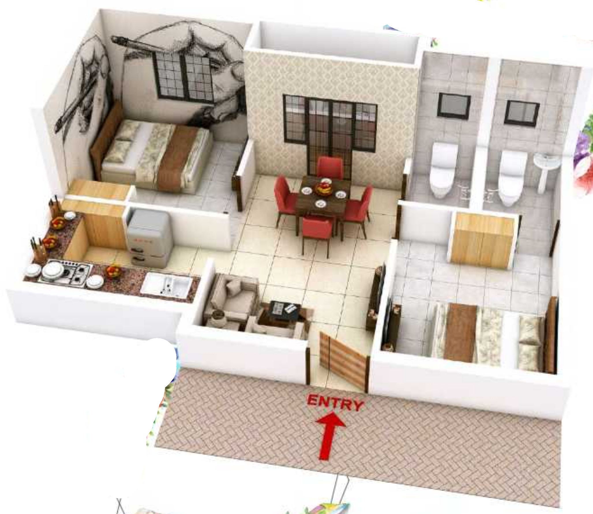 3DFloorPlan of AK Crystal