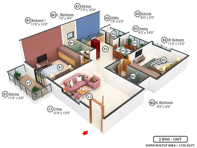 3DFloorPlan of Sai Platinum Greenfields