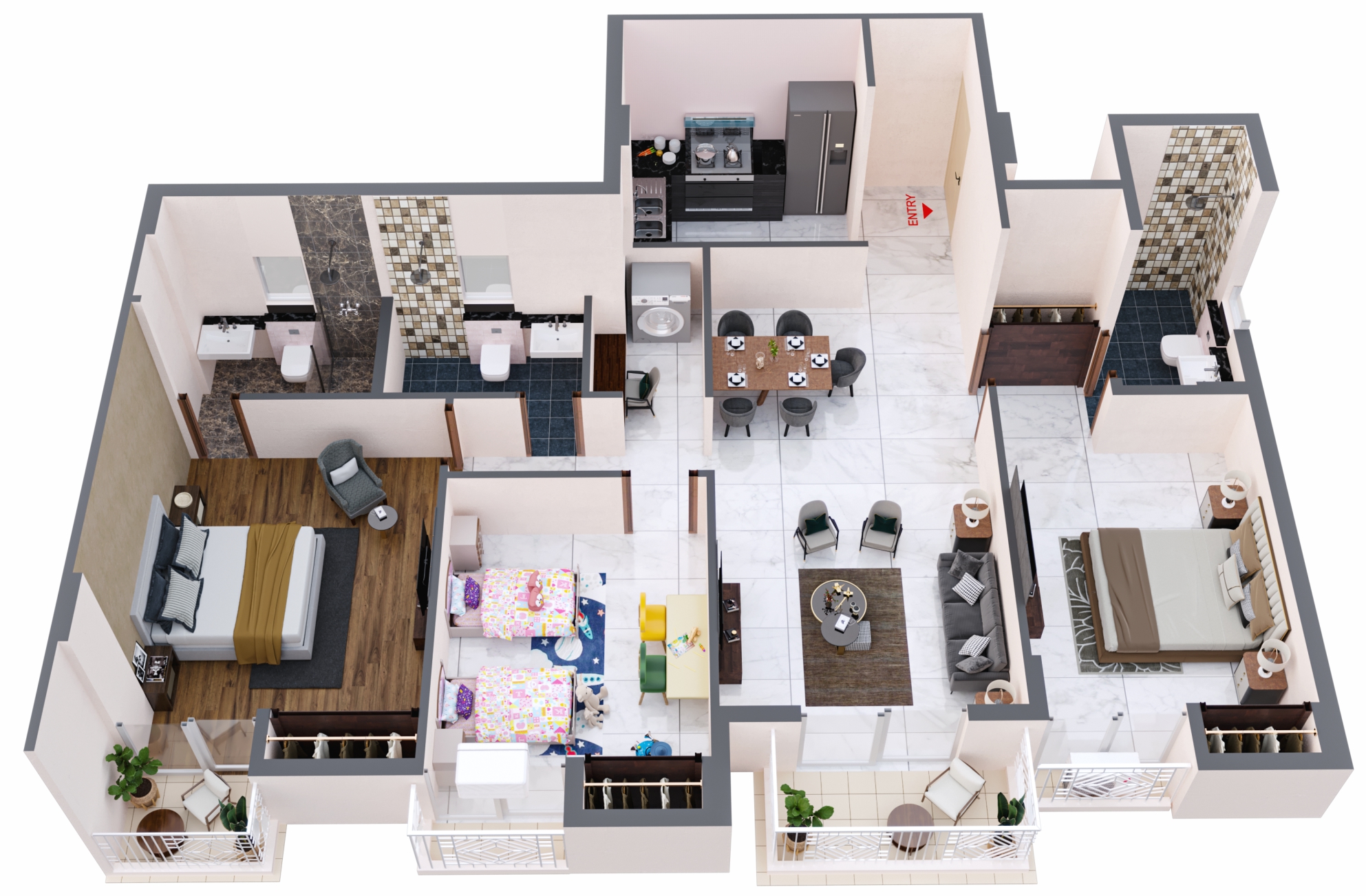 3DFloorPlan of Shubhashish Geeta Phase IV