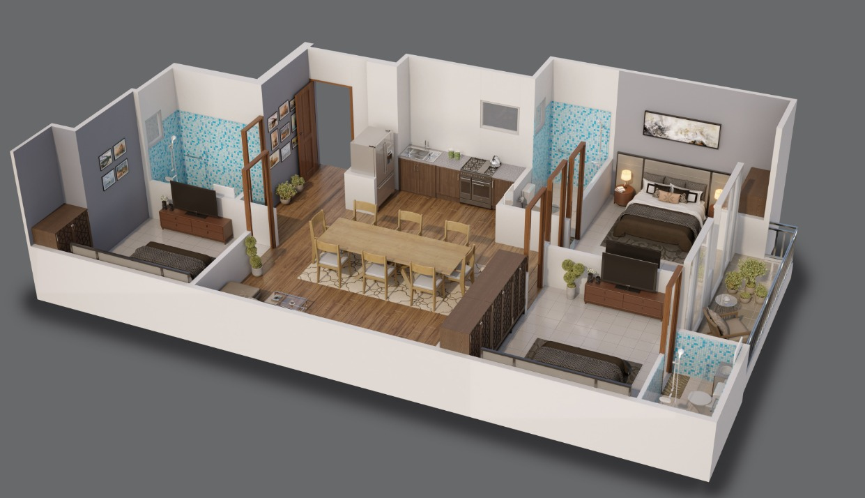 3DFloorPlan of Homekraft Wonder Homes 3