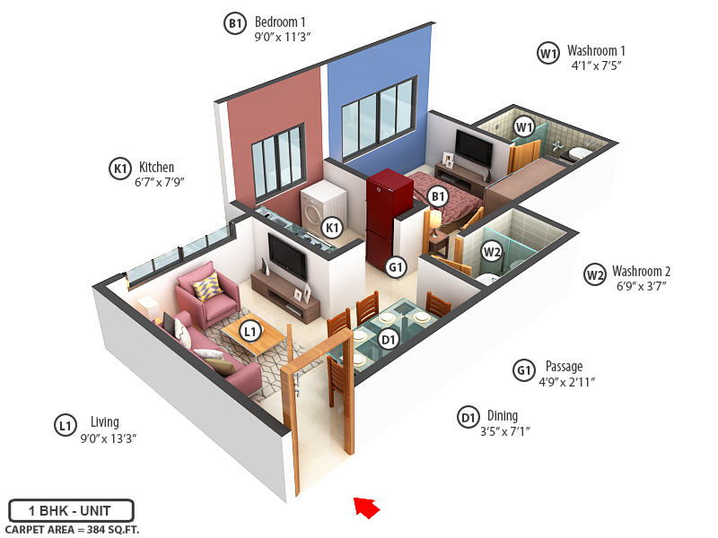3DFloorPlan of Adityaraj Viva