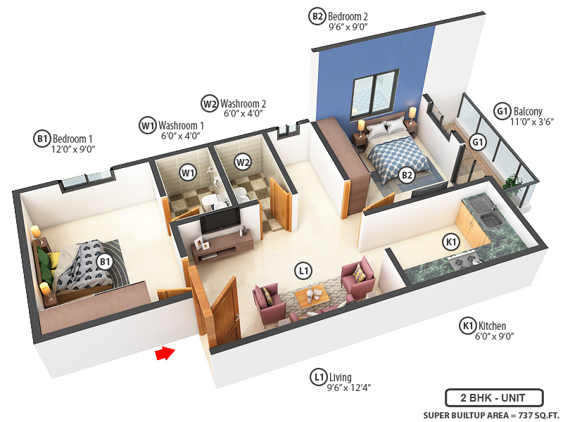 3DFloorPlan of Crest Shine