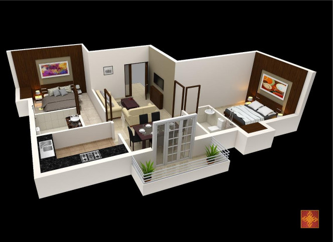 3DFloorPlan of Karthik Residency