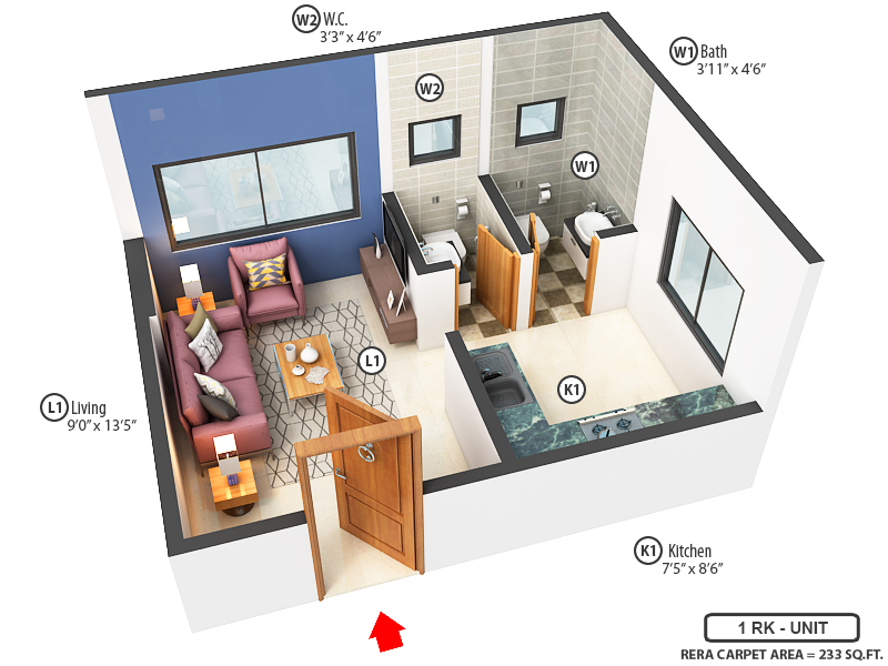 3DFloorPlan of Sai Sastha Samrat