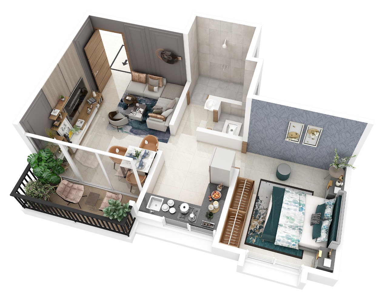 3DFloorPlan of Chandrarang Floret