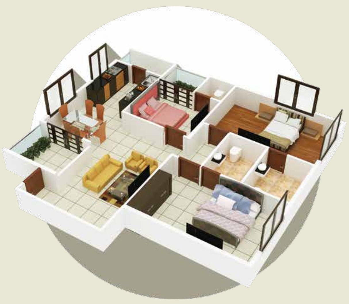 3DFloorPlan of MRK Sri Kamatchi Apartments