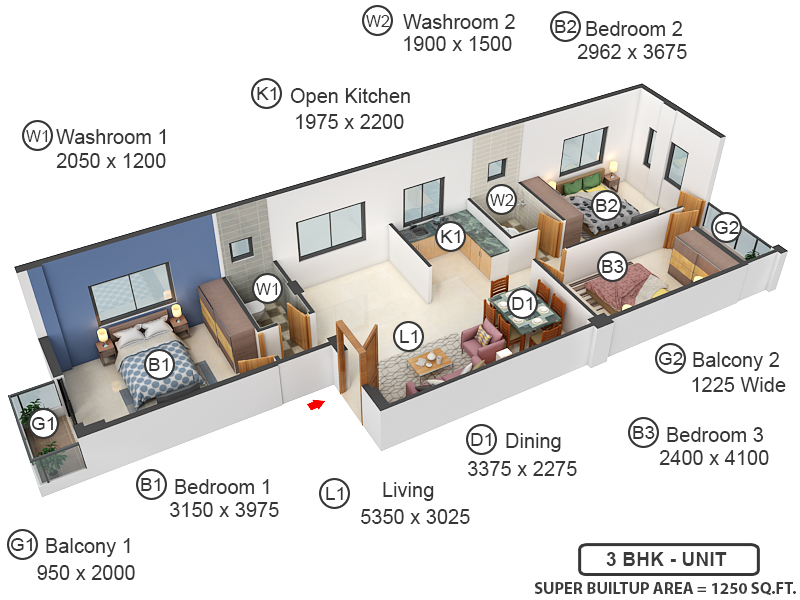 3DFloorPlan of Bengal Sujata Co Operative Society