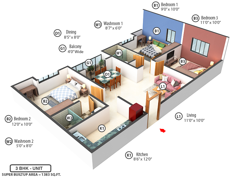 3DFloorPlan of Manor Priva