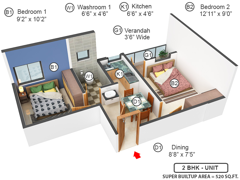 3DFloorPlan of Bluemoon Construction 1
