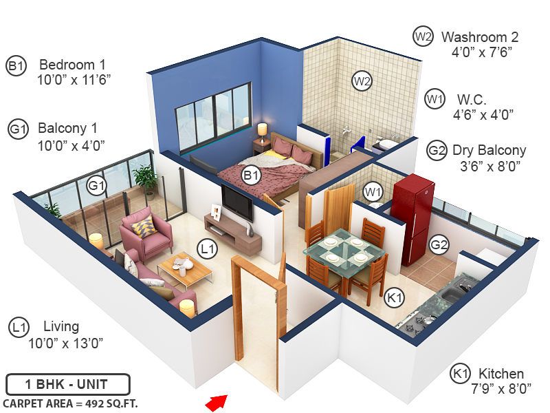 3DFloorPlan of Five Star ANP Retreat