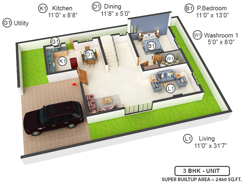 3DFloorPlan of Ridhira Zen