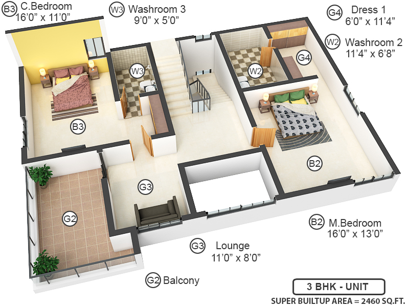 3DFloorPlan of Ridhira Zen
