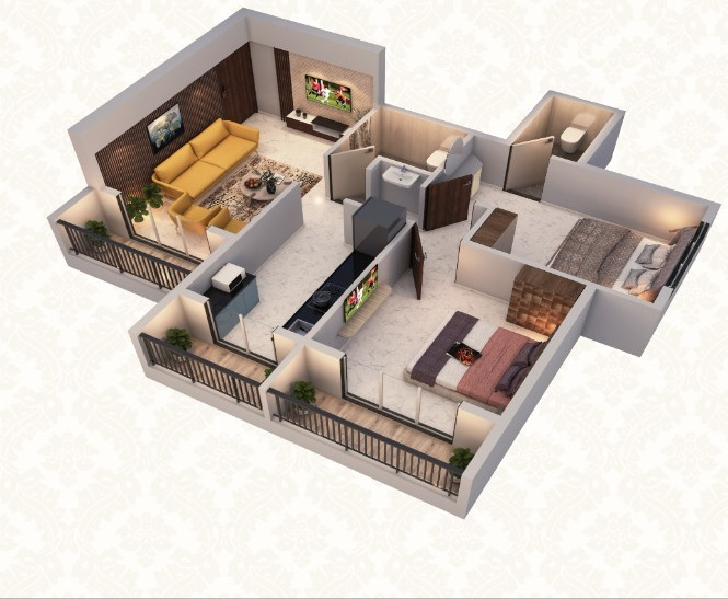3DFloorPlan of Balaji Heritage