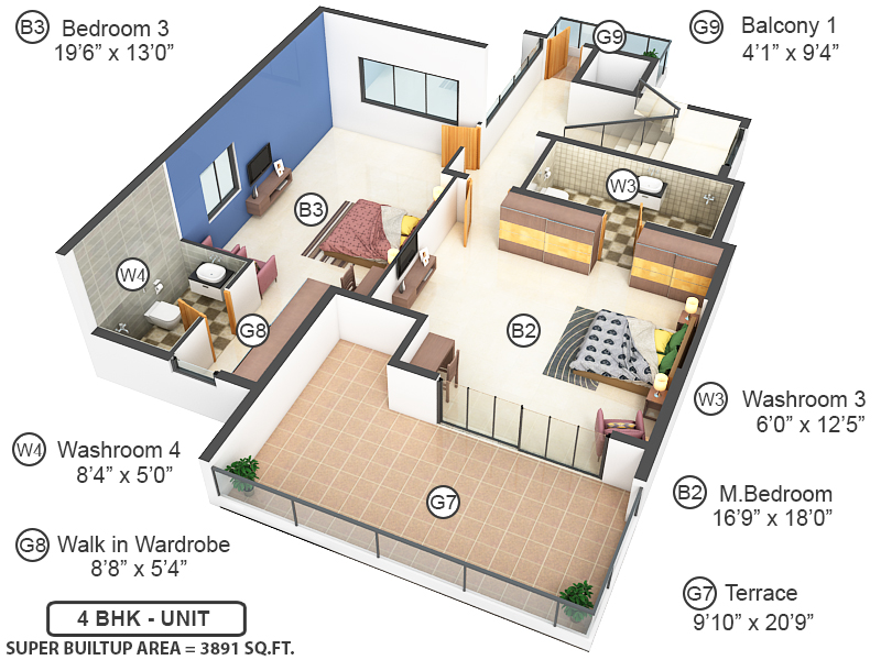 3DFloorPlan of Raj Viviente