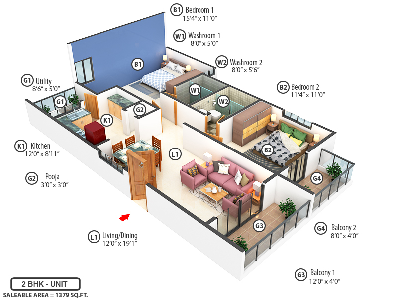 3DFloorPlan of Subram Jade Gardens