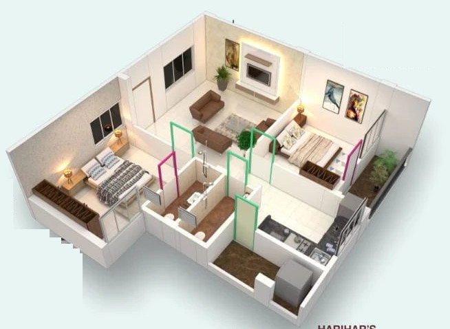 3DFloorPlan of Harihar Gokulpark II