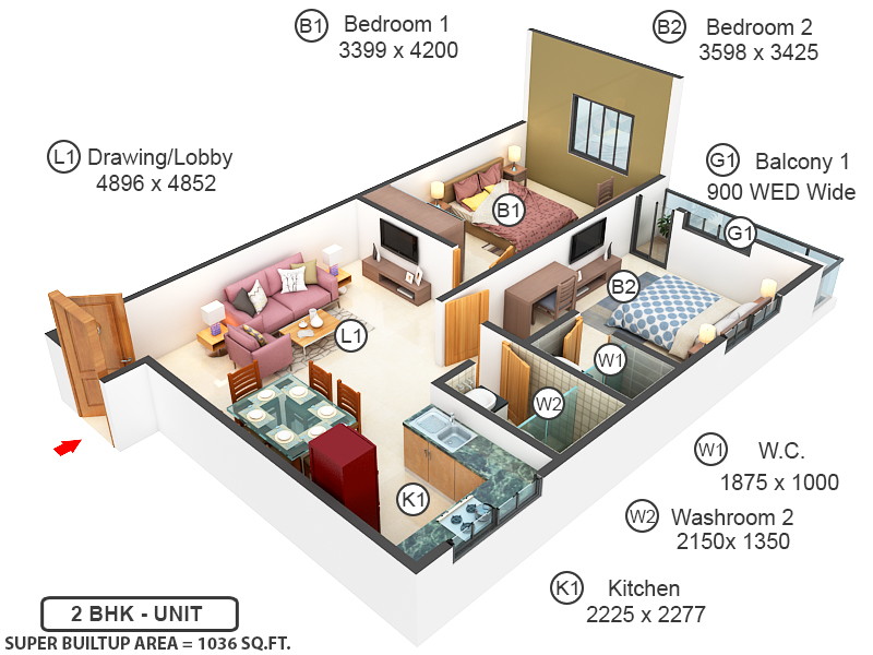 3DFloorPlan of Kappa White House