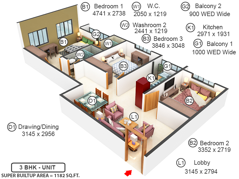 3DFloorPlan of Kappa White House