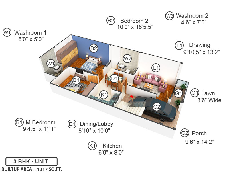 3DFloorPlan of Swastik Villas