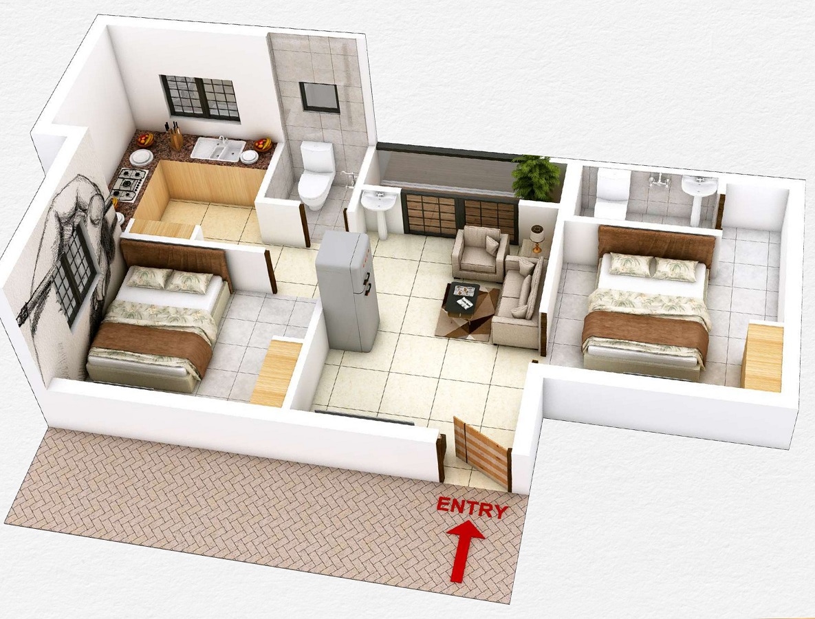 3DFloorPlan of AK Halite Apartment