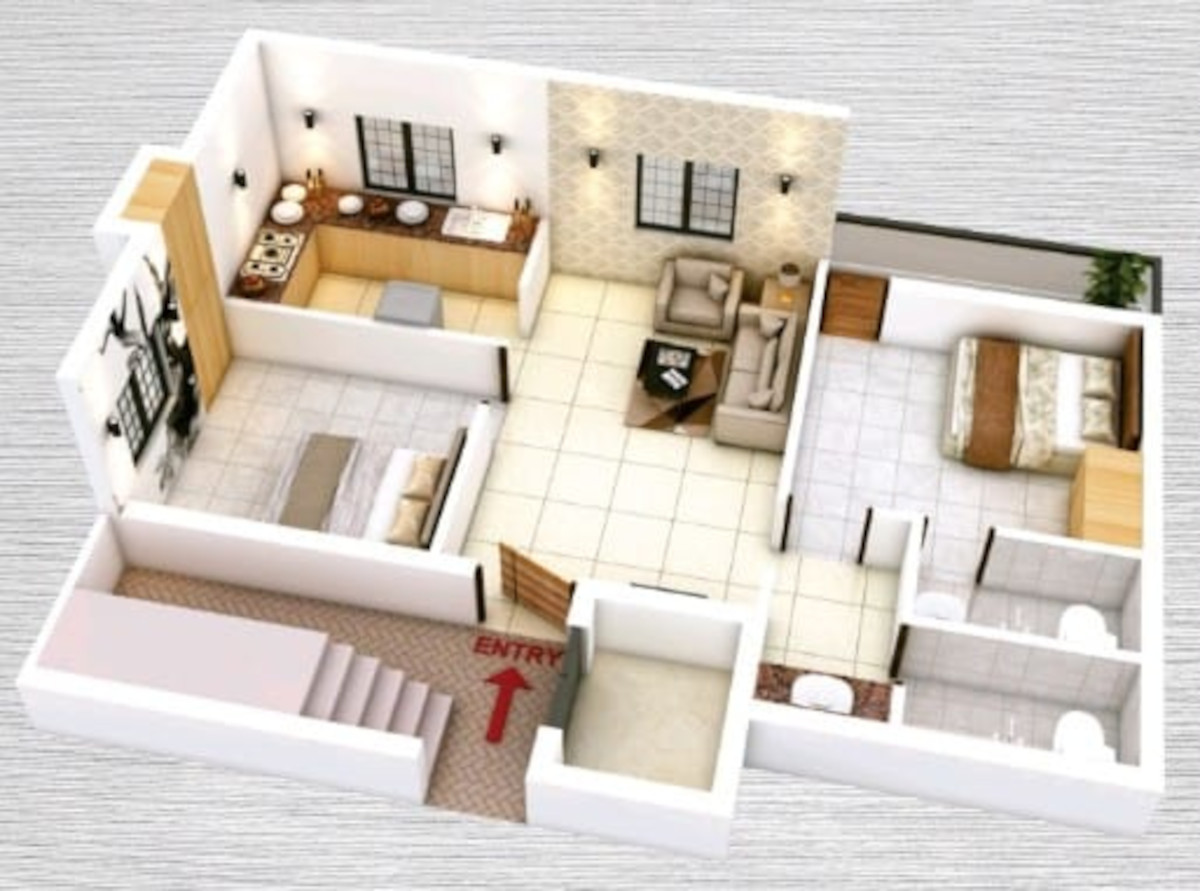3DFloorPlan of AK Ganapathy Flats