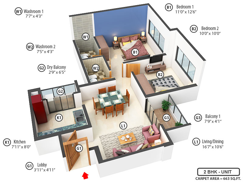 3DFloorPlan of VTP Bellissimo Phase 3