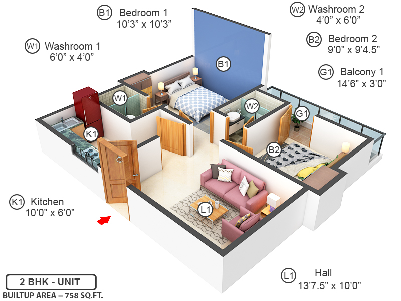 3DFloorPlan of Crest Tayden