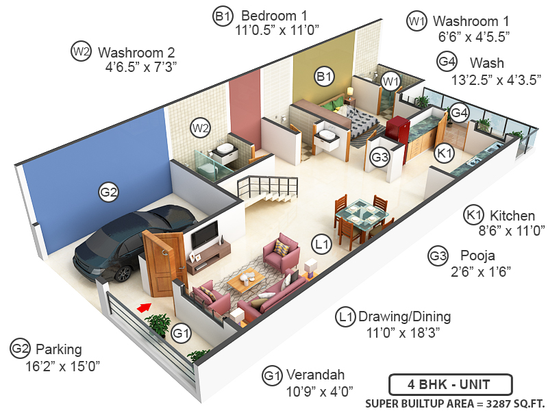 3DFloorPlan of Awadh Homes