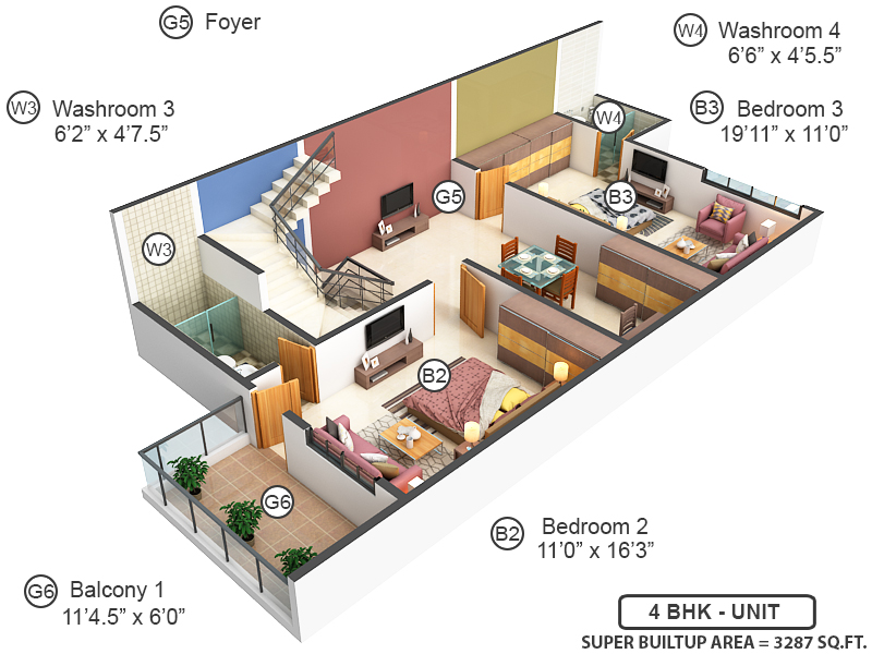 3DFloorPlan of Awadh Homes