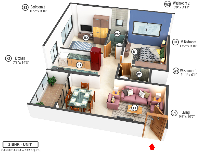 3DFloorPlan of Raveshia Aryana Heights