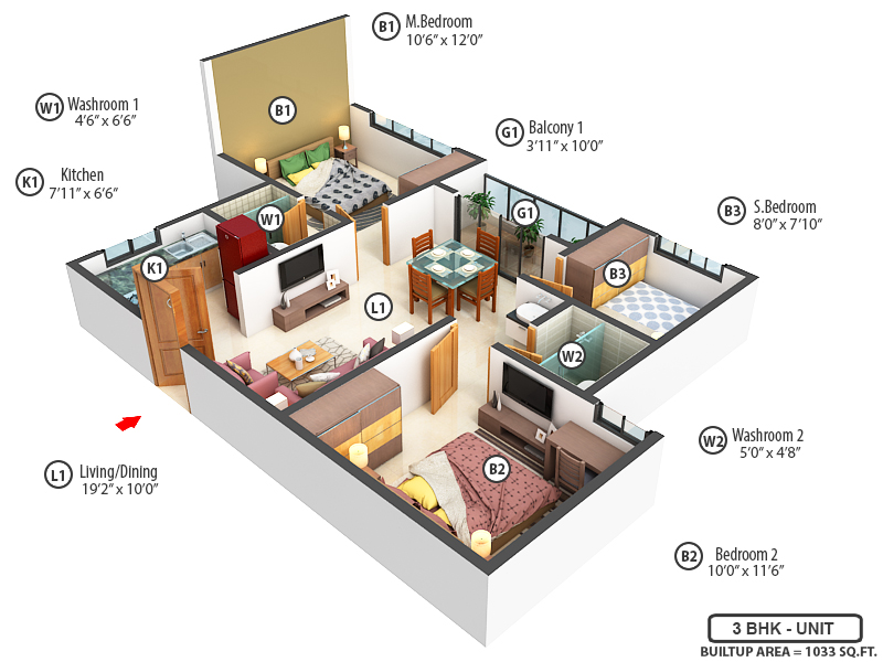3DFloorPlan of Urbanrise Codename The Game Changer