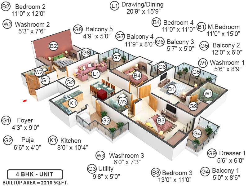 3DFloorPlan of Arihant One