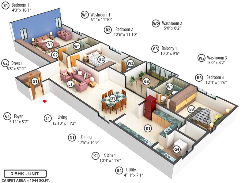 3DFloorPlan of Rams Casa Terra