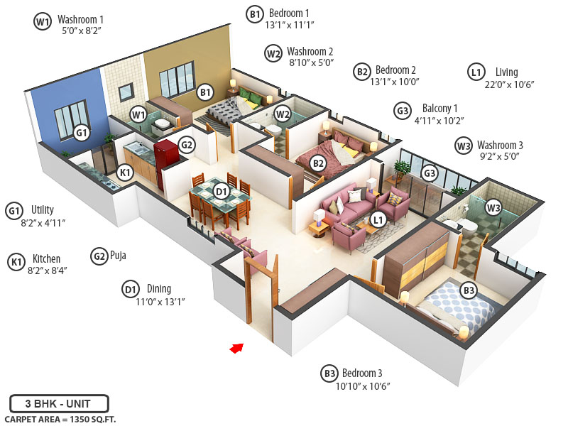 3DFloorPlan of Rams Casa Terra