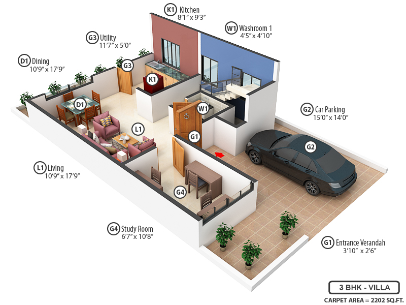 3DFloorPlan of VNR Cloverdale