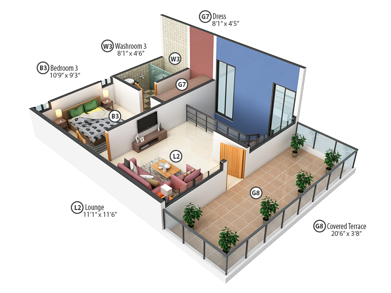 3DFloorPlan of VNR Cloverdale