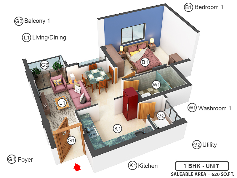 3DFloorPlan of Lake Vista At Purva Windermere