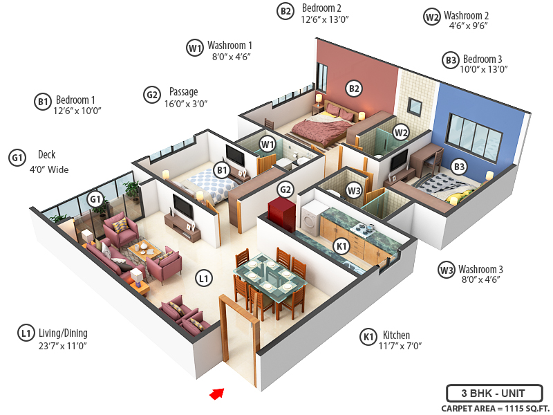 3DFloorPlan of Platinum Avenue