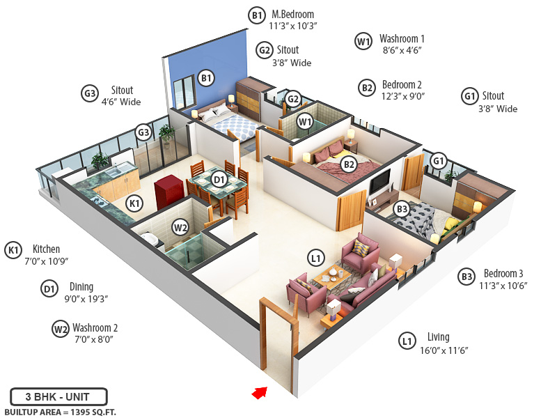 3DFloorPlan of Habulus Enclave 2
