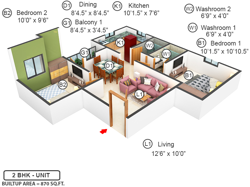 3DFloorPlan of Arun Homes