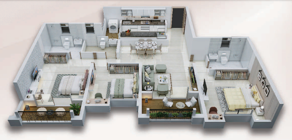 3DFloorPlan of Nyati Era