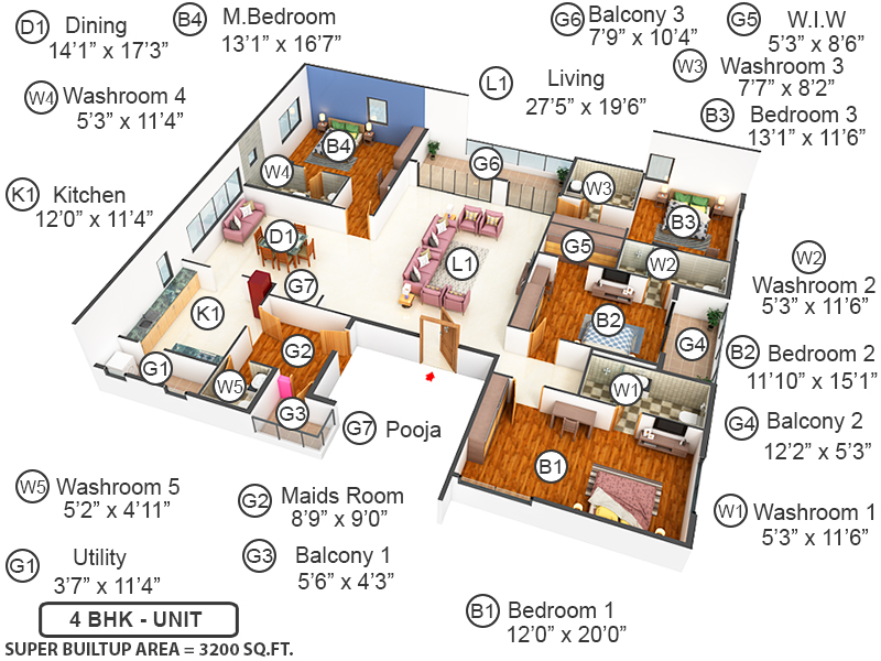 3DFloorPlan of Sreerosh Cynthia