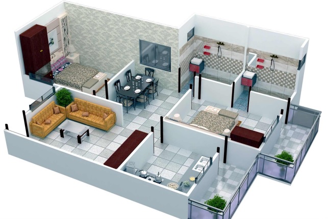 3DFloorPlan of Alark Residency