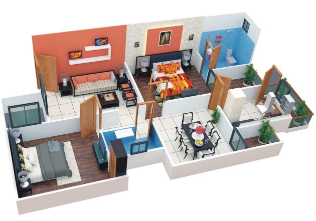 3DFloorPlan of Alark Residency