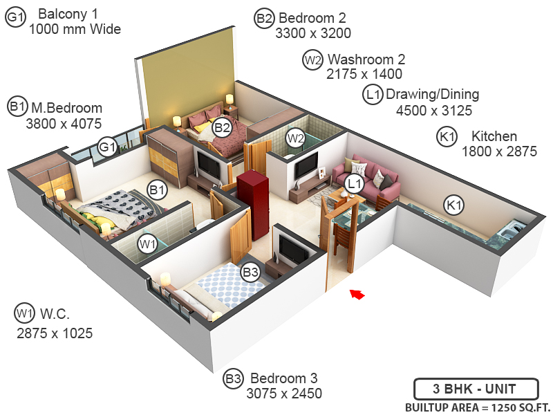 3DFloorPlan of Creative Matrika Individual Project