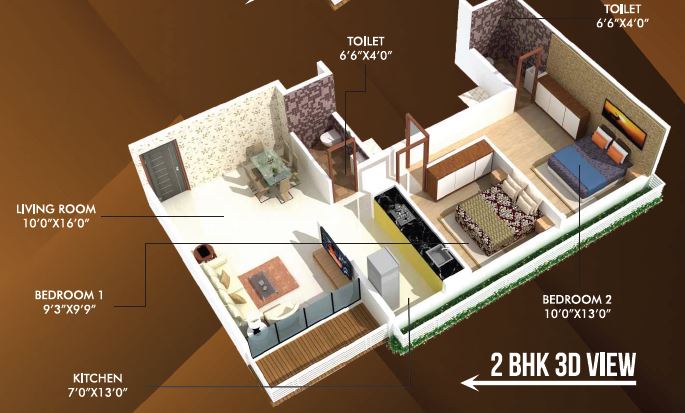 3DFloorPlan of Mahaveer Empire