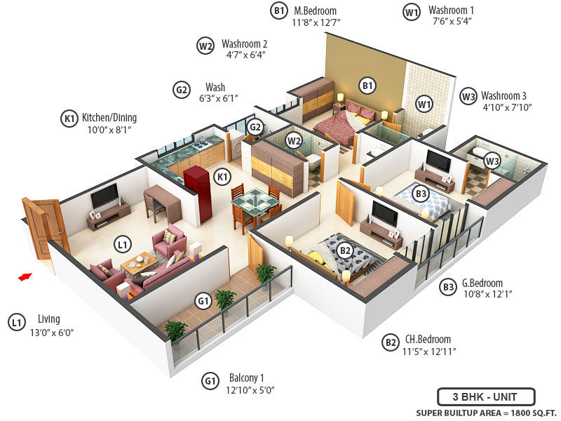 3DFloorPlan of Ultima Crest