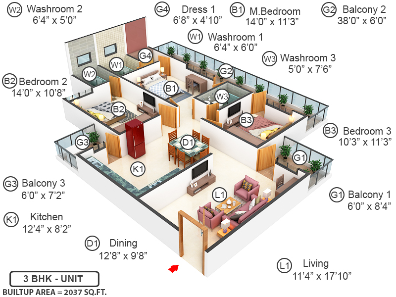 3DFloorPlan of Chintamani