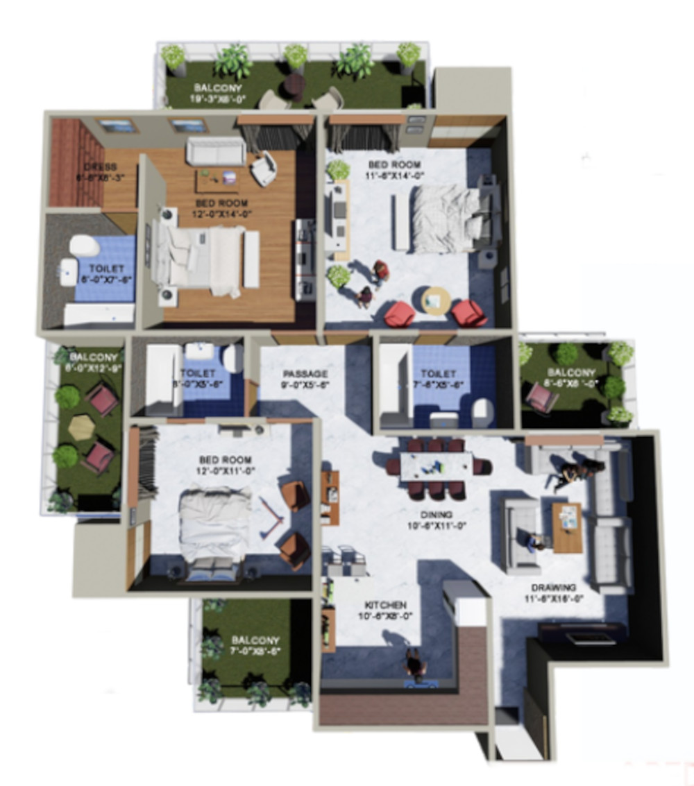 3DFloorPlan of Solitaire Pride